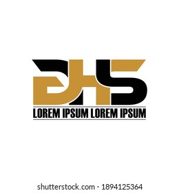 GHS letter monogram logo design vector