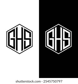 GHS Diseño de logotipo Monograma Letra inicial Icono Vector