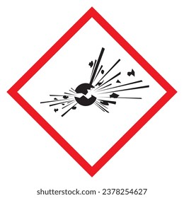 GHS symbols, chemical hazards, explosives, self-reactive substances Vector illustration