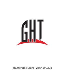 GHT letter logo design with white background in illustrator, vector logo modern alphabet font