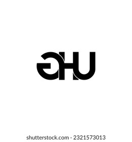 ghu typography letter monogram logo design