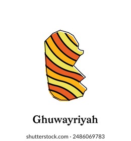 Ghuwayriyah City map. vector map of the Qatar Country. Borders of for your infographic. Vector illustration design template