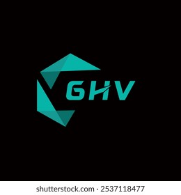Logotipo minimalista creativo de la letra de GHV. GHV diseño único del logotipo de la letra del alfabeto de las iniciales del Vector
