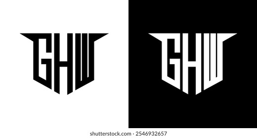 GHW letter logo design with white background in illustrator, vector logo modern alphabet font overlap style, calligraphy designs for logo, Poster, Invitation, etc.