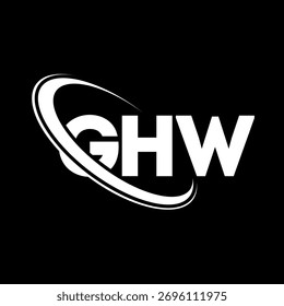 GHW-Logo. GHW-Brief. Logo-Design für GHW-Buchstaben. Initialen GHW-Logo mit Kreis und Großbuchstaben-Monogramm-Logo verbunden. GHW-Typografie für Technologie, Business und Immobilien Marke.
