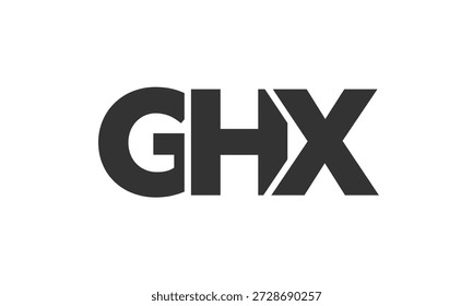Modelo de design de logotipo GHX com texto em negrito forte e moderno. Logotipo vetorial inicial com tipografia simples e mínima. Identidade de empresa moderna ideal para a presença de marca de empresas.