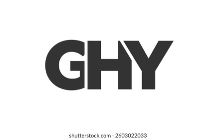 GHY logo design template with strong and modern bold text. Initial based vector logotype featuring simple and minimal typography. Trendy company identity ideal for businesses brand presence.