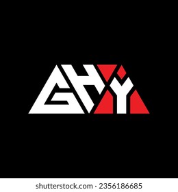 GHY triangle letter logo design with triangle shape. GHY triangle logo design monogram. GHY triangle vector logo template with red color. GHY triangular logo Simple, Elegant, and Luxurious design.