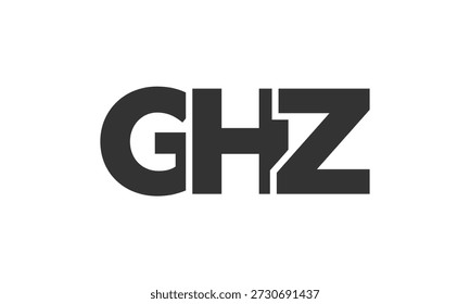 GHZ logo design template with strong and modern bold text. Initial based vector logotype featuring simple and minimal typography. Trendy company identity ideal for businesses brand presence.