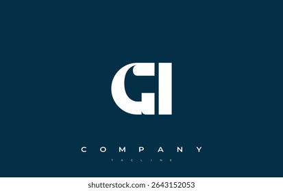 GI Abstract Geometric Logo Design. Modern and elegant logo design with simplistic typography elements, showcasing branding excellence.