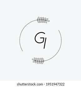 GI Beauty Vektor-Anfangslogo, handgeschriebenes Logo der ersten Unterschrift