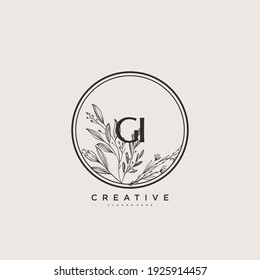 GI Beauty vector initials logo art, handwriting logo of initial signature, wedding, fashion, jewelry, boutique, floral and botanical with creative template for any company or business.