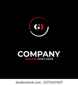 Plantilla de diseño de logotipo de letras modernas creativas GI