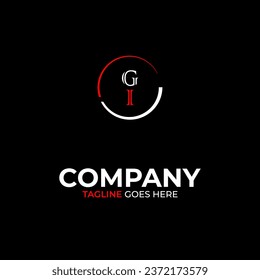 Plantilla de diseño de logotipo de letras modernas creativas GI