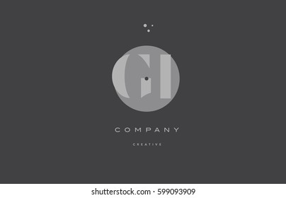 gi g i  grey modern stylish alphabet dot dots eps company letter logo design vector icon template 