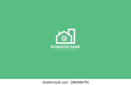 gi g i initial  based abstract modern minimal creative logo, vector template image. luxury logotype logo, real estate homie logo.