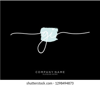 GI G I Initial handwriting logo template