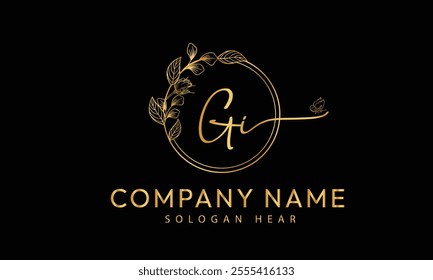GI I G  initial signature logo template vector