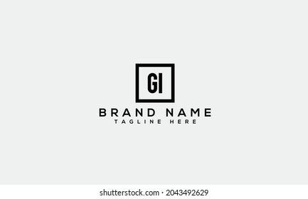 GI g i plantilla de icono de letra del alfabeto creativo moderno 