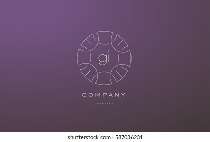 gi g i monogram lineart vintage retro flower alphabet company letter logo lowercase design creative vector icon template 
