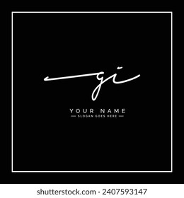 GI Handwritten Signature logo - Vector Logo Template for Beauty, Fashion and Photography Business