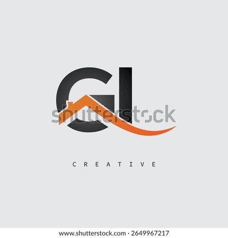 GI House Letter Logo – Creative Real Estate Monogram with Roof Shape and Home Icon for Property, Architecture and Modern Branding Identity
