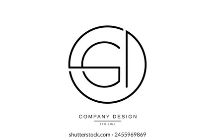 GI, IG Abstrakte Buchstaben Logo Monogramm Design Schriftart Symbol