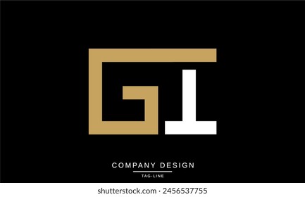 GI, IG Letras Abstractas Logo Monograma diseño Fuente Icono