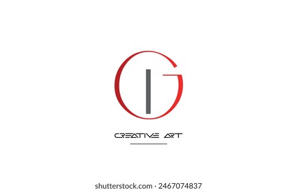 GI, IG, G, I letras abstractas logo monograma