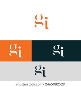 GI, IG letter logo design template elements. Modern abstract digital alphabet letter logo.