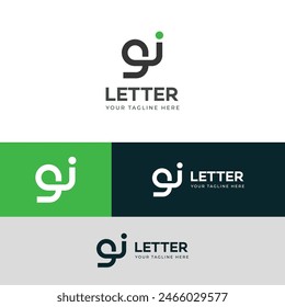 GI, IG letter logo design template elements. Modern abstract digital alphabet letter logo.