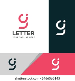 GI, Elementos de Plantilla de diseño de logotipo de letra IG. Logo de letras digitales abstractas modernas.