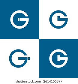 GI, IG letter logo design template elements. Modern abstract digital alphabet letter logo.