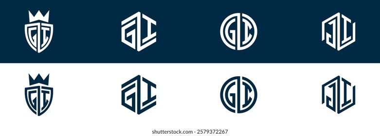 GI IG letter logo set design