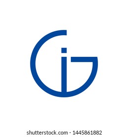 Gi, IG logo initial letter design template vector illustration
