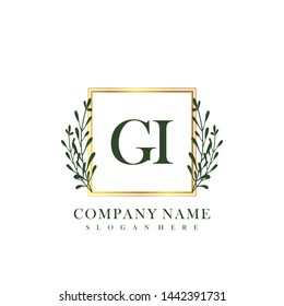 GI Initial beauty floral logo template