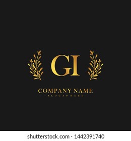 GI Initial beauty floral logo template