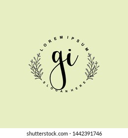 GI Initial beauty floral logo template