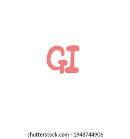 logotipo de escritura manual inicial GI para identidad