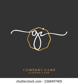 GI Initial handwriting logo template