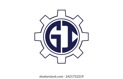 Plantilla de vector de diseño de logotipo de círculo mecánico de letra inicial GI. industrial, ingeniería, servicios, marca de palabras, marca de letras, monograma, construcción, empresa, empresa, empresa, comercial, geométrica
