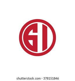 GI initial letters circle business logo red