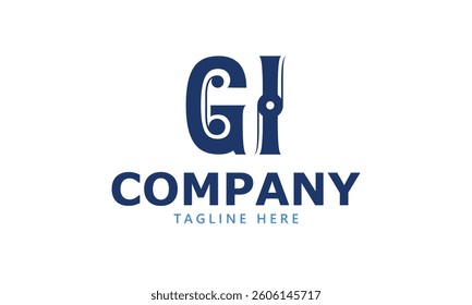 GI initial logo design and letter logo design