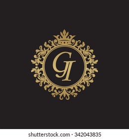 GI initial luxury ornament monogram logo