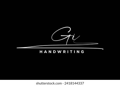 GI initials Handwriting signature logo. GI Hand drawn Calligraphy lettering Vector. GI letter real estate, beauty, photography letter logo design.