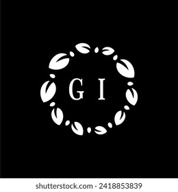 GI Initials Letter Nature Logo Vector Art Icons and Graphics