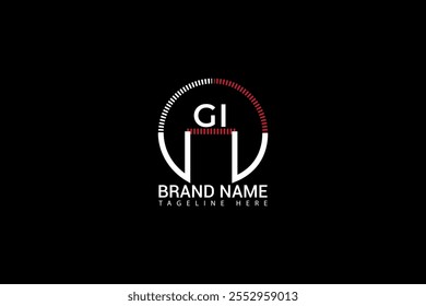 GI letter logo design. circle, triangle, hexagon, flat and simple style with white color variation letter logo set in one artboard. GI minimalist