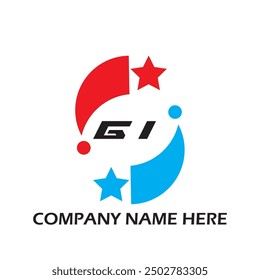 Diseño moderno del logotipo de la letra del IG en el fondo blanco del color
