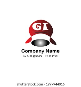 GI letter logo on white background