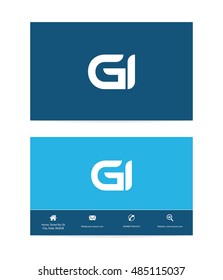 GI Letter Template Logo and G and I Business Card Template Design. Vector Template For Download